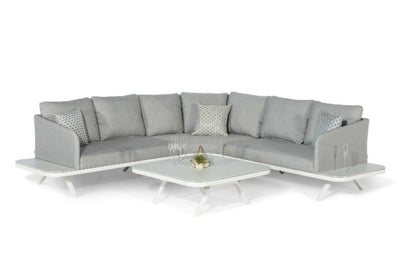 Maze Rattan Cove Corner Sofa Group In Weatherproof Fabric