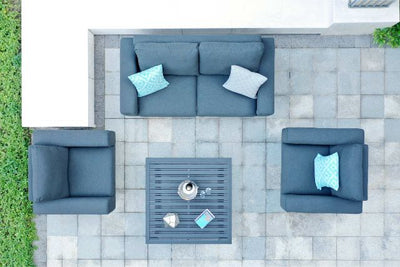 Maze Rattan Ethos 2 Seat Sofa Set In Weatherproof Fabric