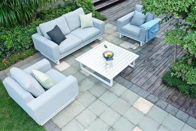 Maze Rattan Ethos 2 Seat Sofa Set In Weatherproof Fabric