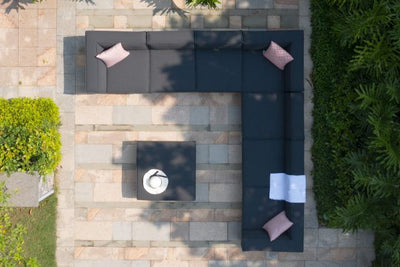 Maze Rattan Apollo Large Corner Sofa Group In Weatherproof Fabric