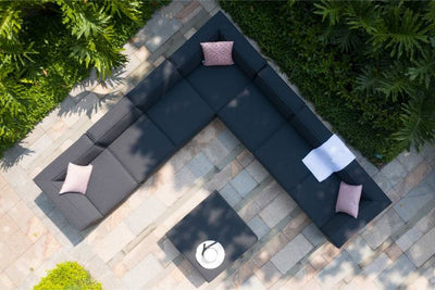 Maze Rattan Apollo Large Corner Sofa Group In Weatherproof Fabric