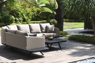 Maze Rattan Cove Corner Sofa Group In Weatherproof Fabric
