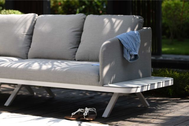 Maze Rattan Cove Corner Sofa Group In Weatherproof Fabric
