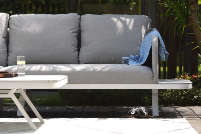 Maze Rattan Cove Corner Sofa Group In Weatherproof Fabric