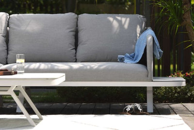 Maze Rattan Cove Corner Sofa Group In Weatherproof Fabric