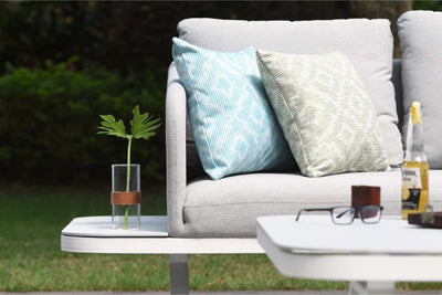 Maze Rattan Cove Corner Sofa Group In Weatherproof Fabric
