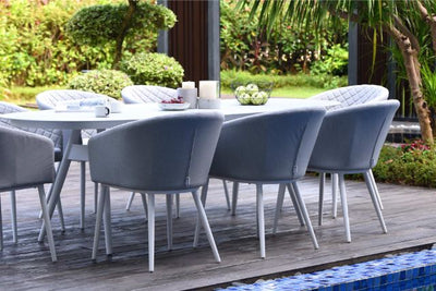 Maze Rattan Ambition 8 seat oval Dining Set In Weatherproof Fabric