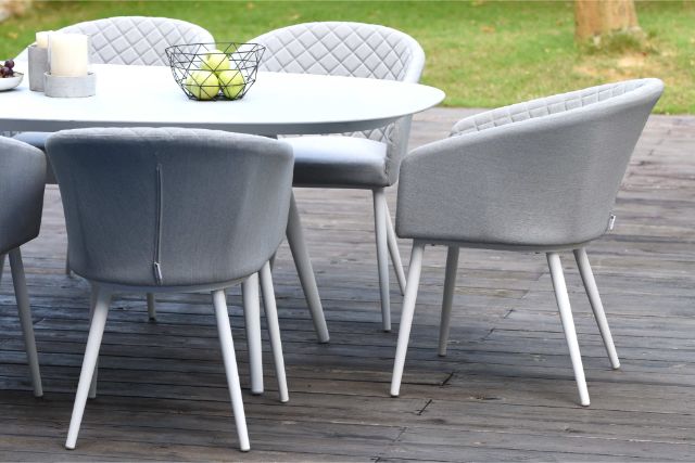 Maze Rattan Ambition 8 seat oval Dining Set In Weatherproof Fabric