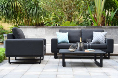 Maze Rattan Ethos 2 Seat Sofa Set In Weatherproof Fabric
