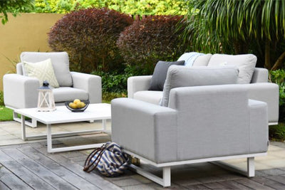 Maze Rattan Ethos 2 Seat Sofa Set In Weatherproof Fabric
