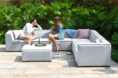 Maze Rattan Apollo Large Corner Sofa Group In Weatherproof Fabric