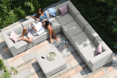 Maze Rattan Apollo Large Corner Sofa Group In Weatherproof Fabric