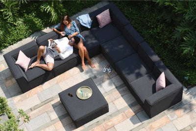 Maze Rattan Apollo Large Corner Sofa Group In Weatherproof Fabric