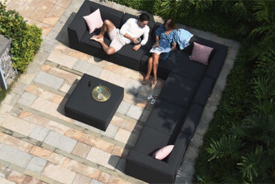 Maze Rattan Apollo Large Corner Sofa Group In Weatherproof Fabric