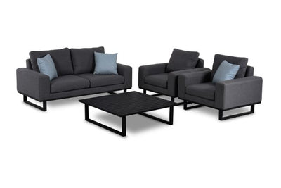 Maze Rattan Ethos 2 Seat Sofa Set In Weatherproof Fabric