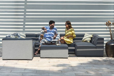 Maze Rattan Apollo Large Corner Sofa Group In Weatherproof Fabric