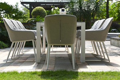 Maze Rattan Zest 8 seat rectangular Fire Pit Dining Set