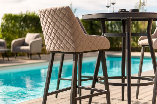 Round Rattan Bar Set Maze Rattan Regal 4 Seat Round Bar Set In Weatherproof Fabric – Gardenbox