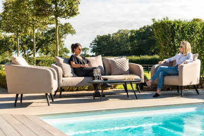 Maze Rattan Ambition 3 Seat Sofa Set In Weatherproof Fabric - Gardenbox