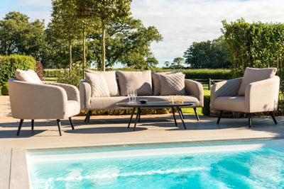 Maze Rattan Ambition 3 Seat Sofa Set In Weatherproof Fabric - Gardenbox