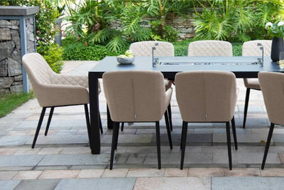Maze Rattan Zest 8 seat rectangular Fire Pit Dining Set