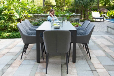 Maze Rattan Zest 8 seat rectangular Fire Pit Dining Set