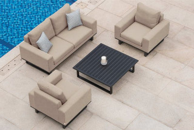 Maze Rattan Ethos 2 Seat Sofa Set In Weatherproof Fabric