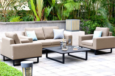Maze Rattan Ethos 2 Seat Sofa Set In Weatherproof Fabric