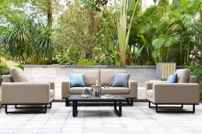 Maze Rattan Ethos 2 Seat Sofa Set In Weatherproof Fabric