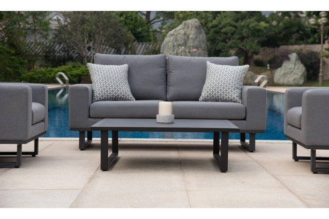 Maze Rattan Ethos 2 Seat Sofa Set In Weatherproof Fabric - Gardenbox