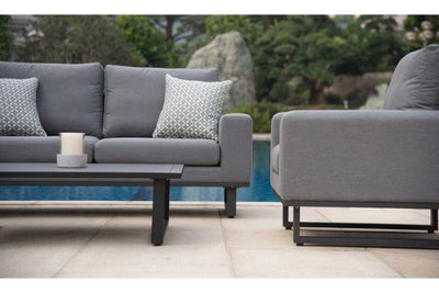 Maze Rattan Ethos 2 Seat Sofa Set In Weatherproof Fabric - Gardenbox