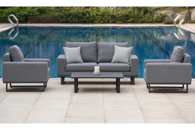 Maze Rattan Ethos 2 Seat Sofa Set In Weatherproof Fabric - Gardenbox