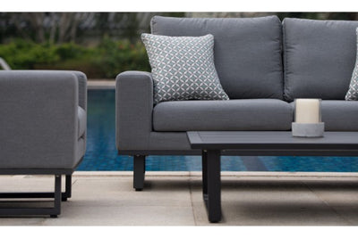 Maze Rattan Ethos 2 Seat Sofa Set In Weatherproof Fabric - Gardenbox