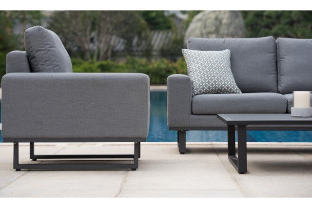 Maze Rattan Ethos 2 Seat Sofa Set In Weatherproof Fabric - Gardenbox