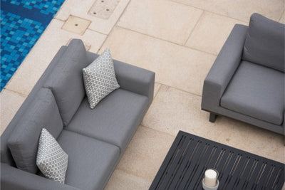 Maze Rattan Ethos 2 Seat Sofa Set In Weatherproof Fabric - Gardenbox