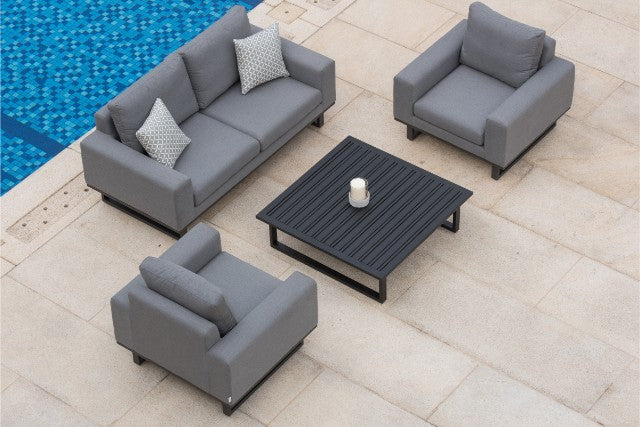 Maze Rattan Ethos 2 Seat Sofa Set In Weatherproof Fabric - Gardenbox