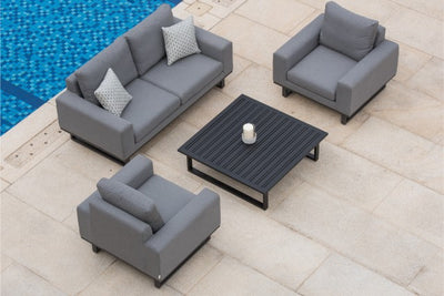 Maze Rattan Ethos 2 Seat Sofa Set In Weatherproof Fabric - Gardenbox