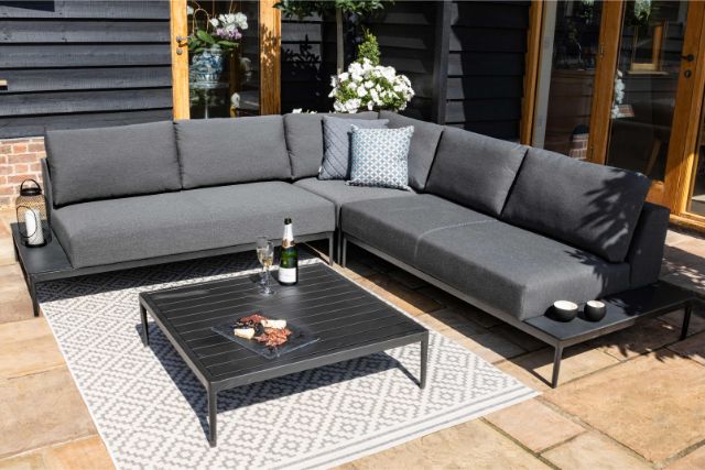 Maze Rattan Eve Corner Sofa Set In Weatherproof Fabric