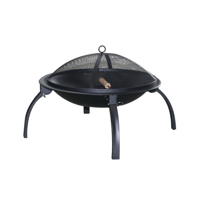 Foldable Fire Pit BBQ with Mesh Lid & Carry Bag - Gardenbox