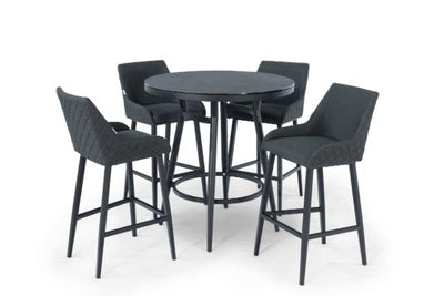 Maze Rattan Regal 4 Seat Round Bar Set In Weatherproof Fabric