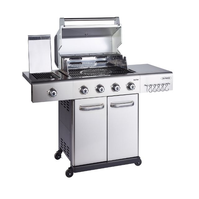 Outback Jupiter 4 Stainless Steel Hybrid Gas BBQ - Free Pair of Pizza Stones - Gardenbox