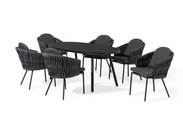 Maze Rattan Marina 6 seat Oval Dining Set