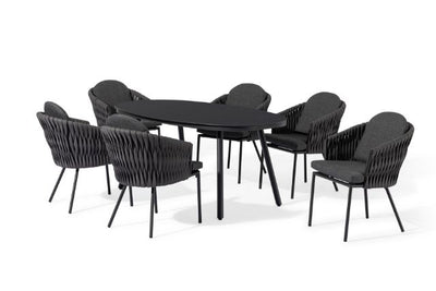 Maze Rattan Marina 6 seat Oval Dining Set