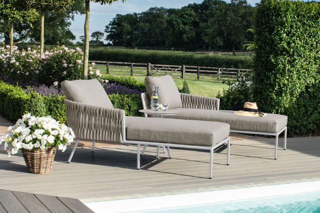 Maze Rattan Marina Double Sunlounger Set