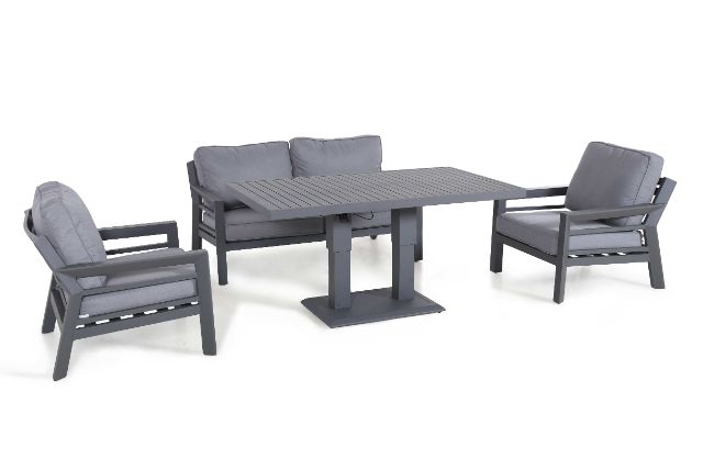 New York 2 Seat Dining Sofa Set with Rising Table by Maze Rattan