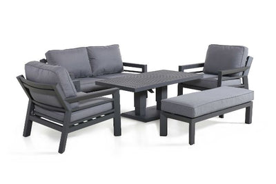 New York 2 Seat Dining Sofa Set with Rising Table by Maze Rattan