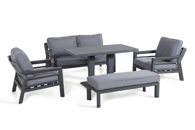 New York 2 Seat Dining Sofa Set with Rising Table by Maze Rattan