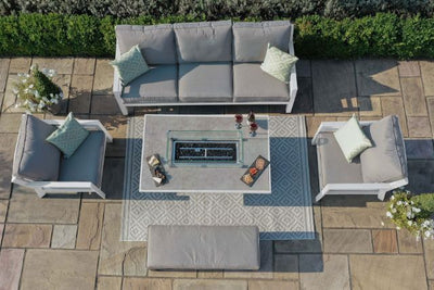 New York 3 Seat Sofa Set with Fire Pit Table by Maze Rattan