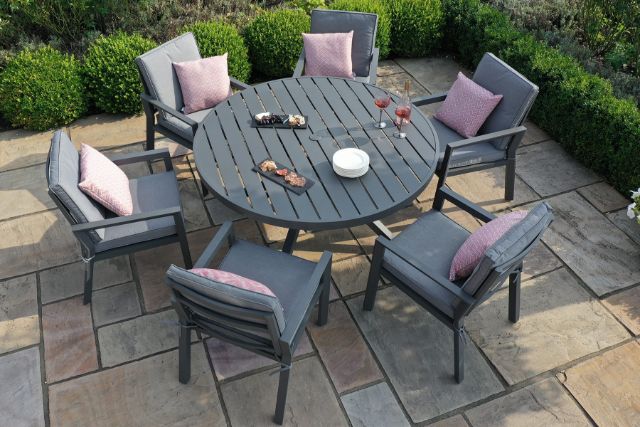 New York 6 Seat Round Dining Set by Maze Rattan