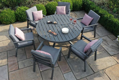 New York 6 Seat Round Dining Set by Maze Rattan